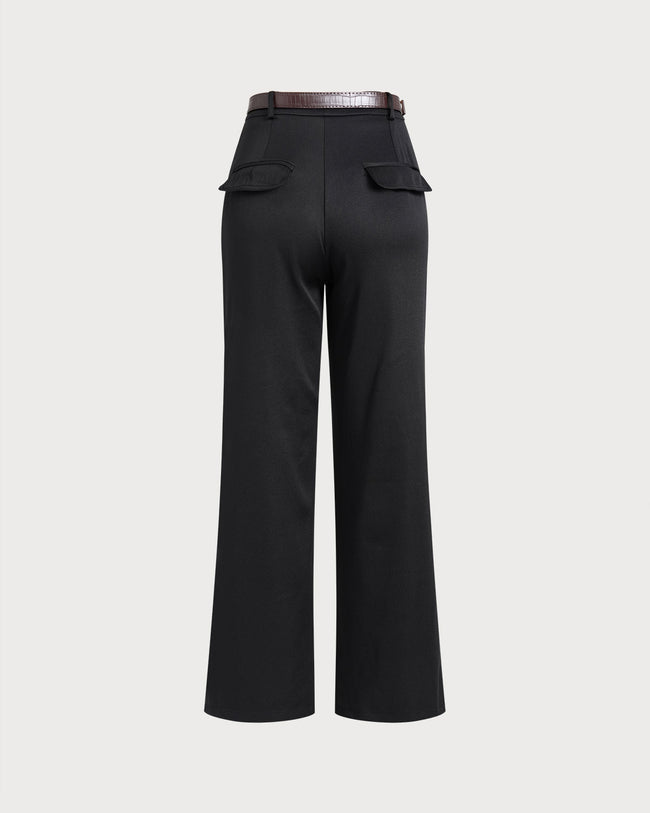 Women's Woven Polyester Casual Pants Bottoms - RIHOAS