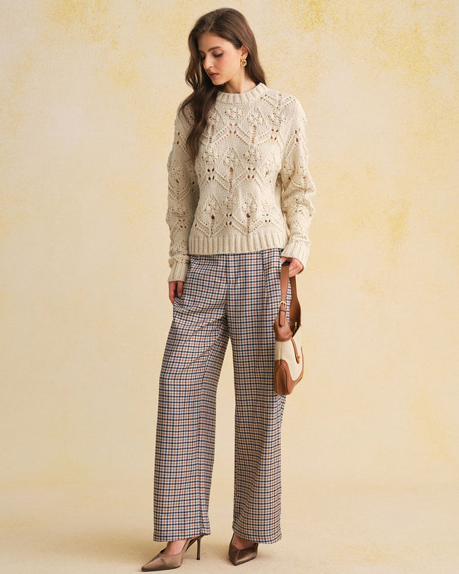 Women's Woven Polyester Casual Pants Bottoms - RIHOAS