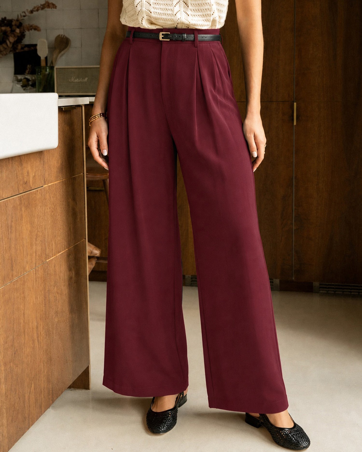 Women's Woven Polyester Casual Pants - RIHOAS