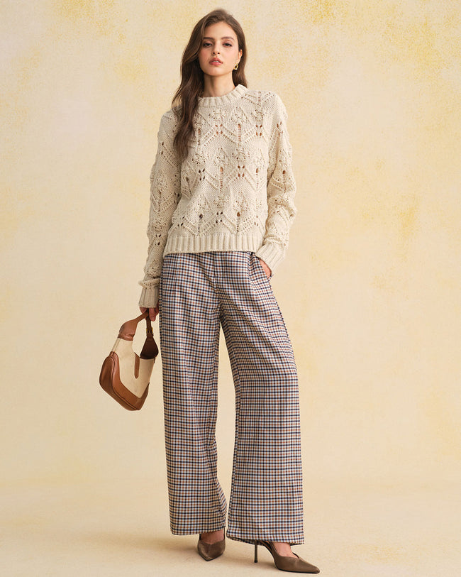 Women's Woven Polyester Casual Pants Bottoms - RIHOAS