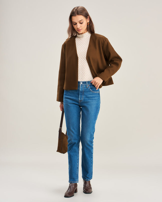 Women's Woven Polyester Coat Outerwear - RIHOAS