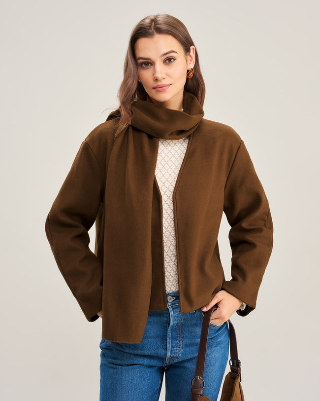 Women's Woven Polyester Coat Outerwear - RIHOAS