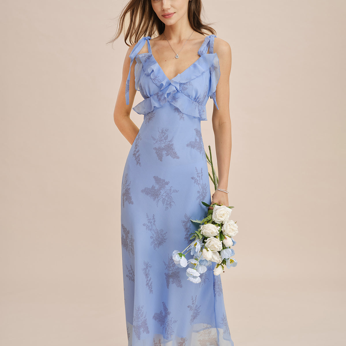 navy beach wedding dress The Gili Shirt Size:2XL deep V plunge dress Sleeveless Back Black Floral Bell Sleeve