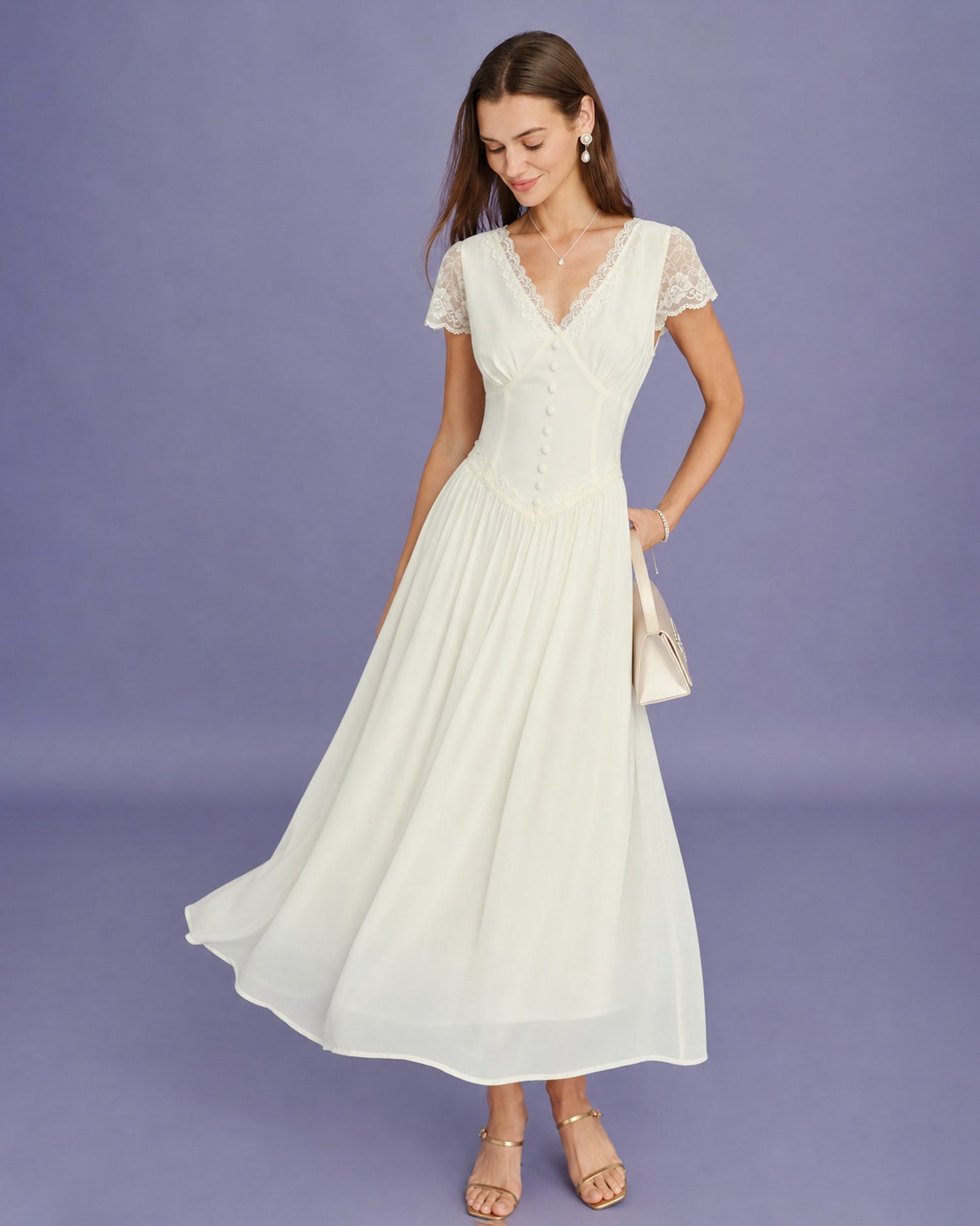 Women's Woven Polyester Maxi Dress - RIHOAS