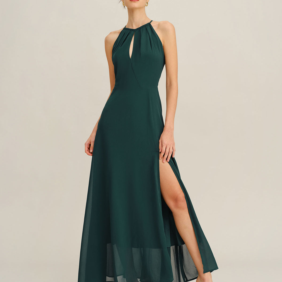 green double slit dress Chiffon Maxi & Reviews - Green - Dresses Color:Smoky Blue* R.Vivimos Summer Boho Plaid Exude elegance in our M11Z2020