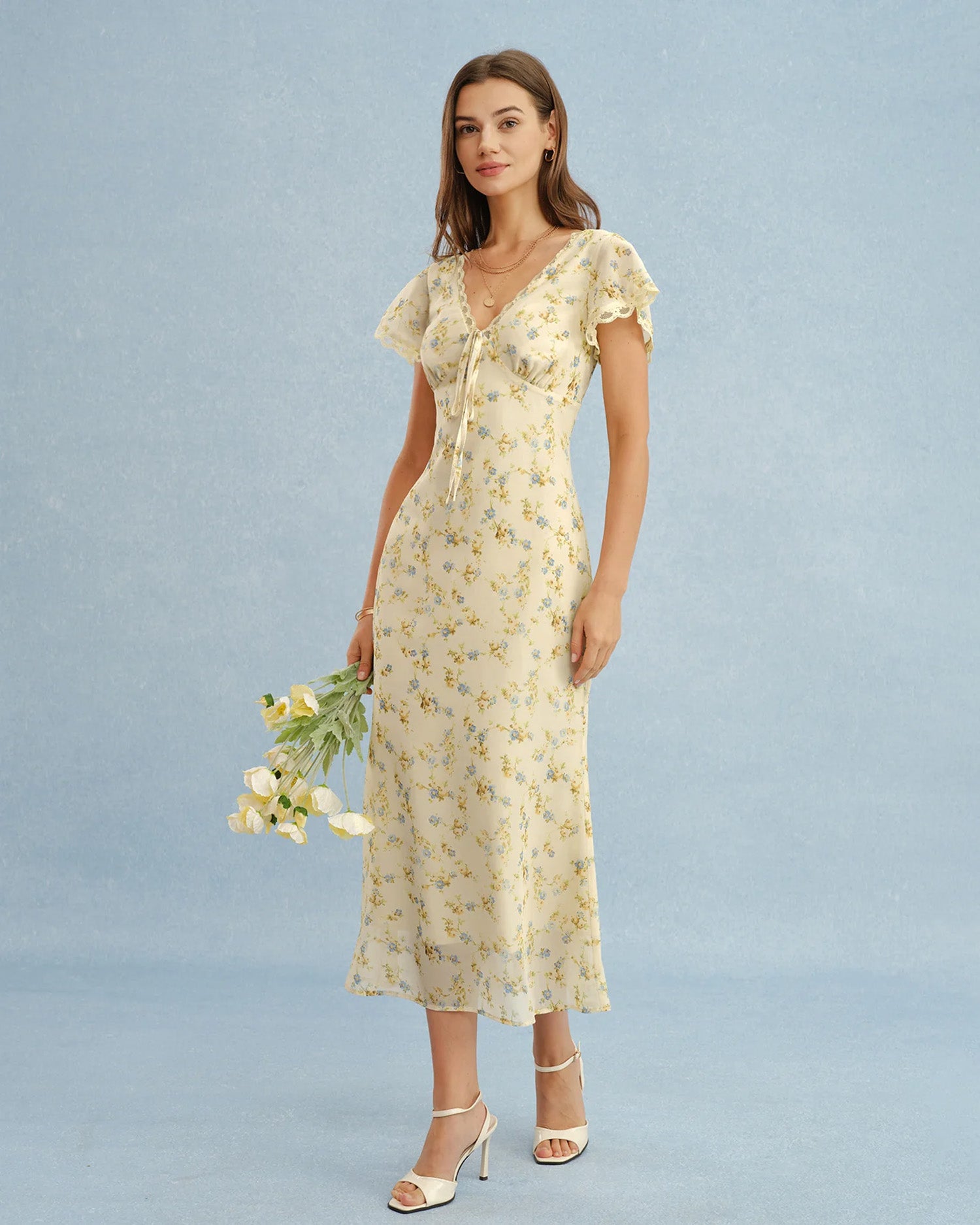 Women's Woven Polyester Maxi Dress - RIHOAS