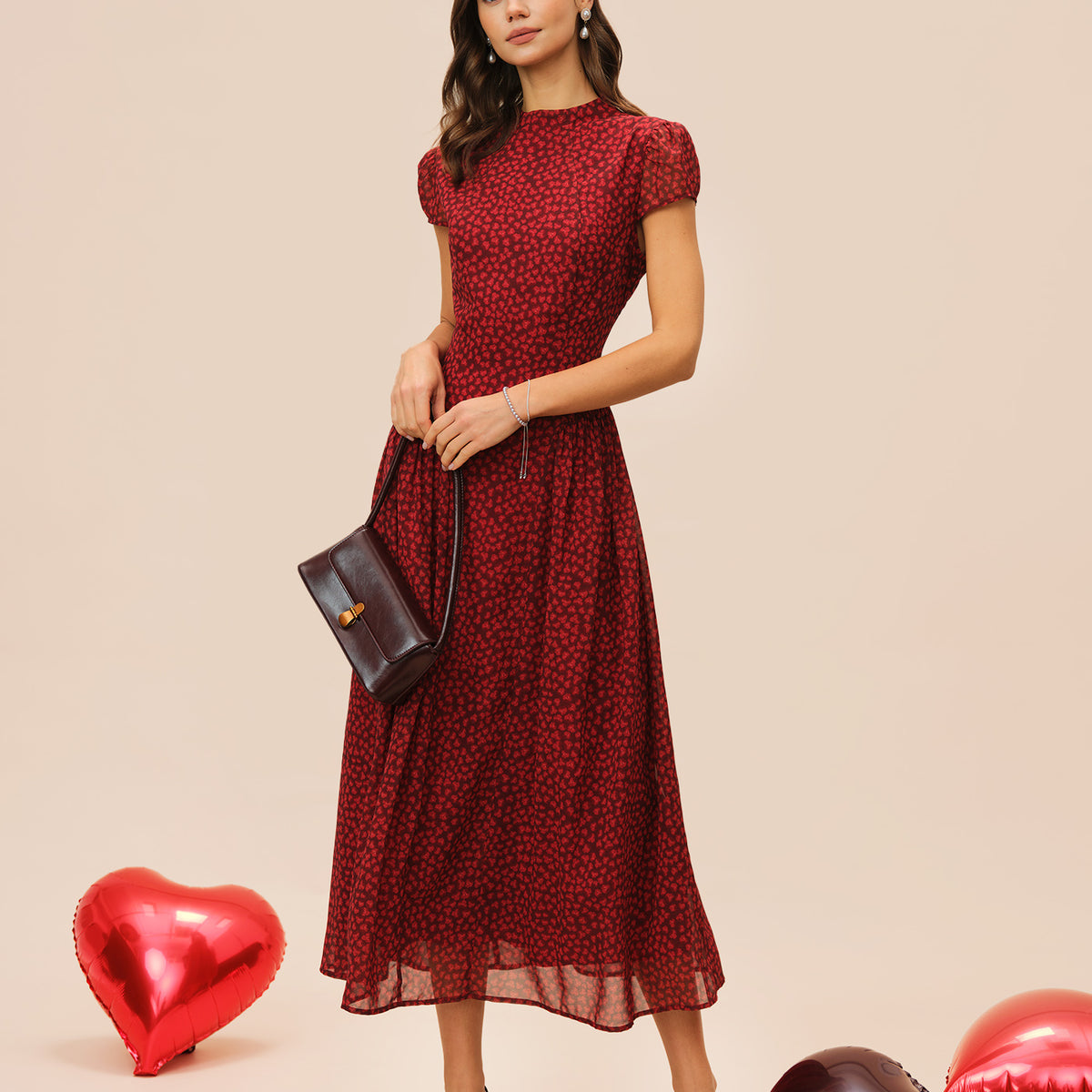 red floral long sleeve dress Cap Maxi & Reviews - Red - Dresses Long or Short for For all our glamazon Col.Diwali'25 Shoe-size:8