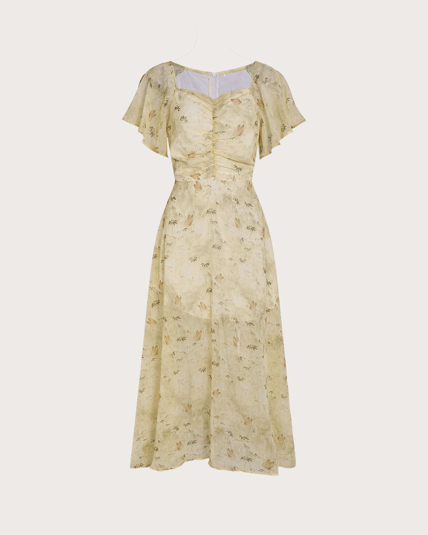 Women's Woven Polyester Maxi Dress Yellow Dresses - RIHOAS