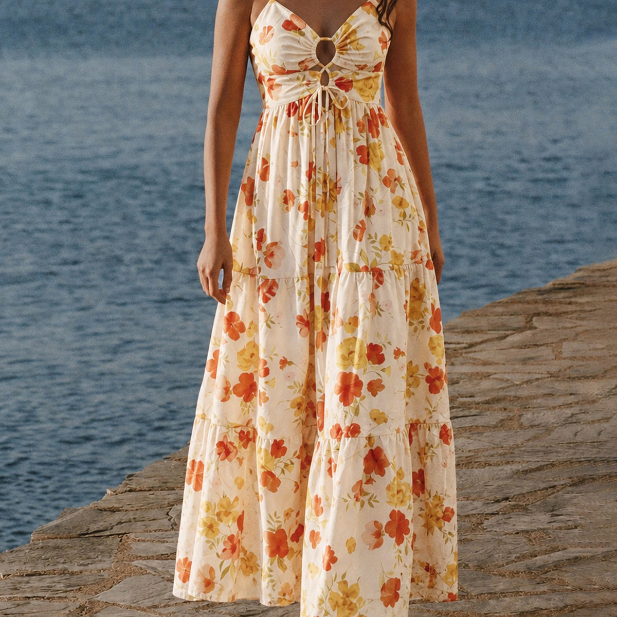 red and yellow dress for women Milly Women's Dorothy Printed Taffeta Dress - Lemon Red