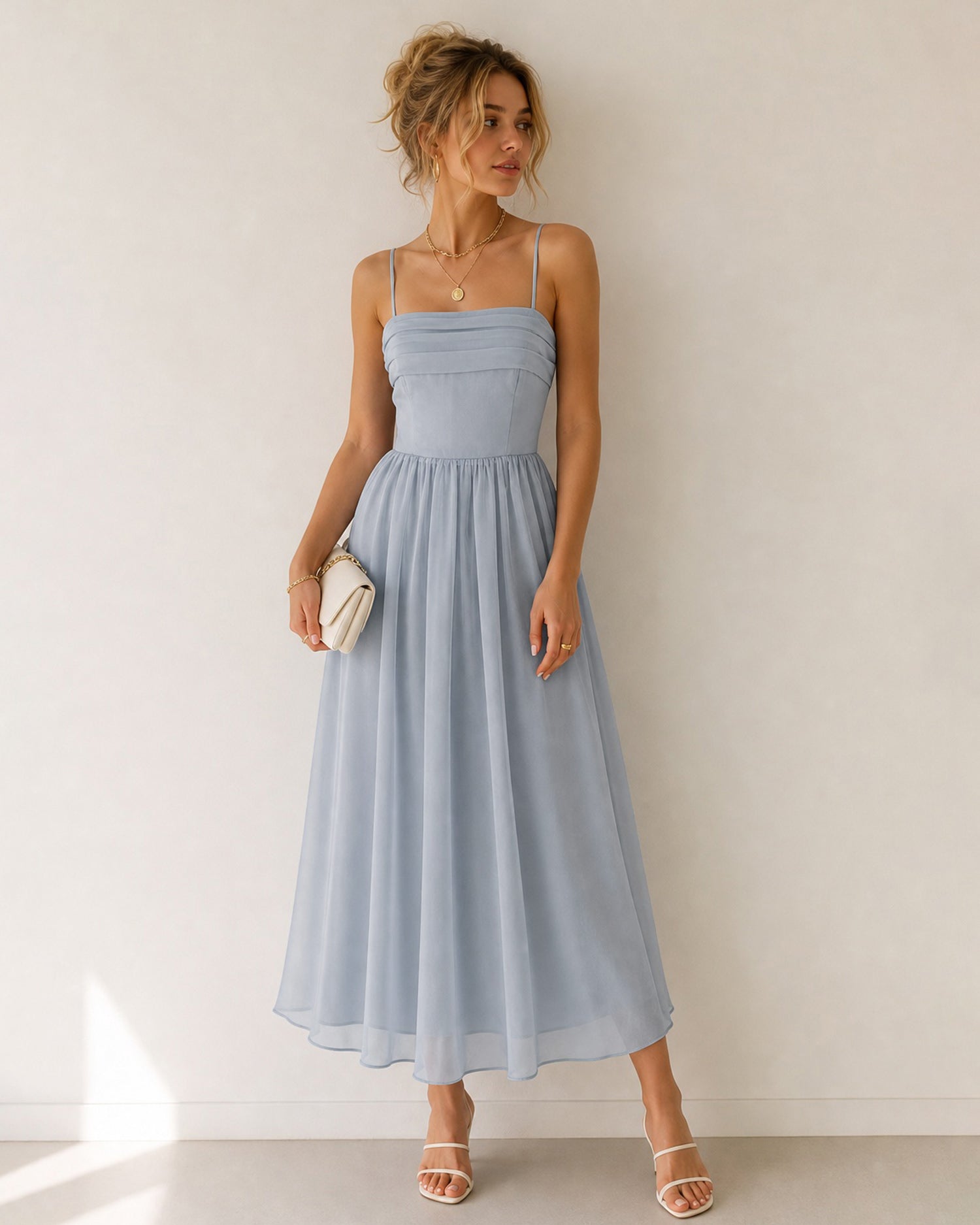 Women's Woven Polyester Maxi Dresses - RIHOAS - 01