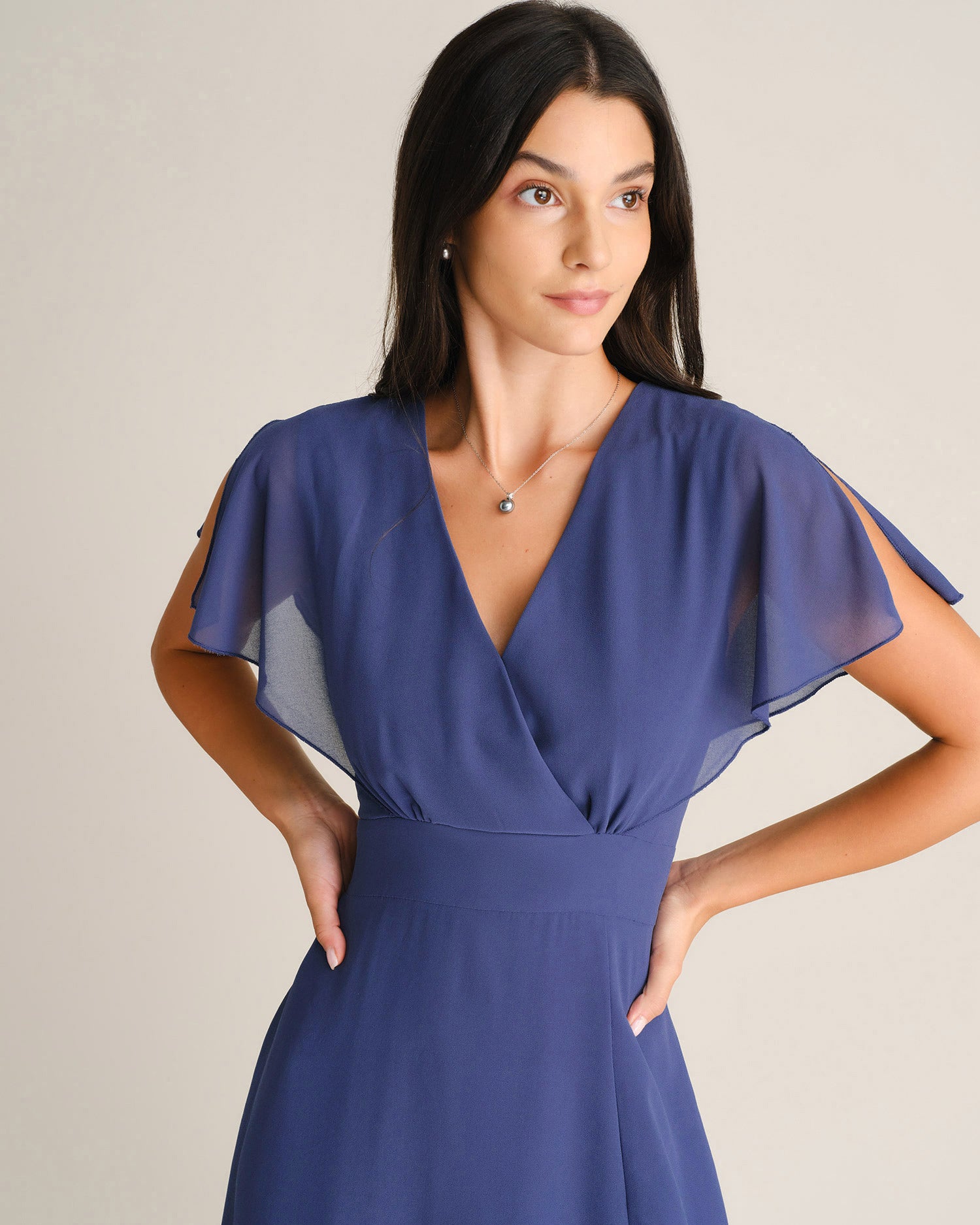 Women's Woven Polyester Maxi Dresses - RIHOAS - 03