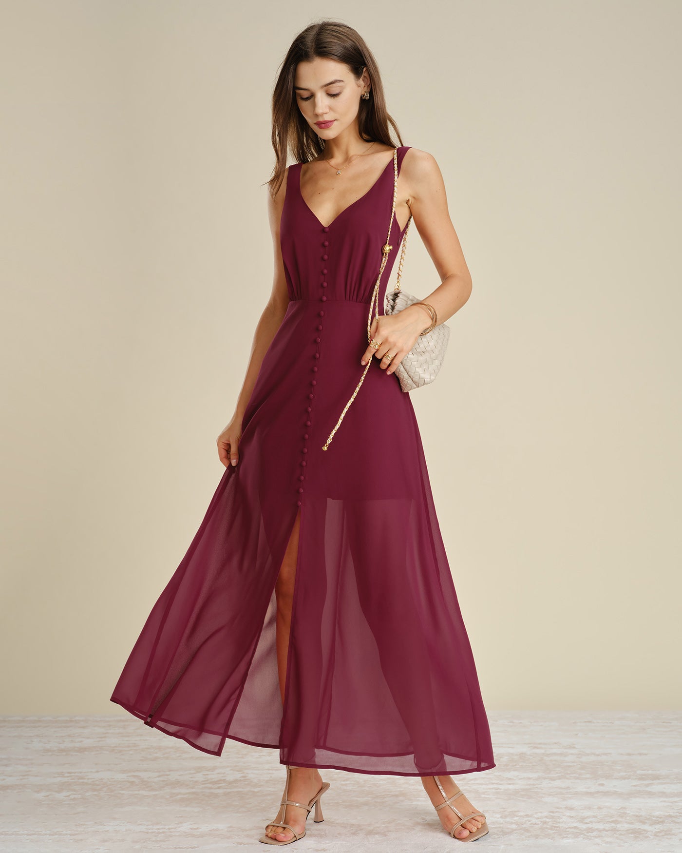 Women's Woven Polyester Maxi Dresses Dresses - RIHOAS