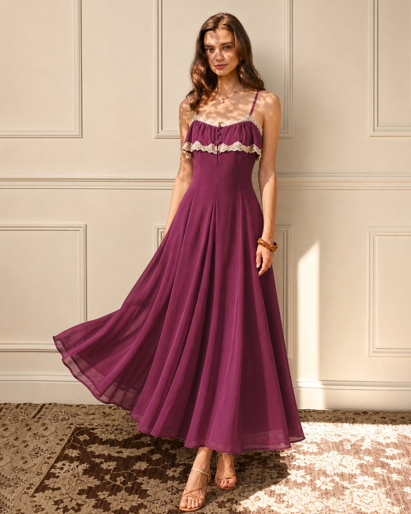 Women's Woven Polyester Maxi Dresses Dresses - RIHOAS