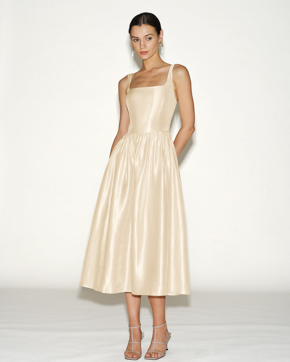 Apricot Zipper Slip Midi Dress & Reviews - Apricot - Dresses | RIHOAS Apricot Zipper Slip Midi Dress & Reviews - Apricot - Dresses | RIHOAS