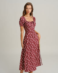 Women's Woven Polyester Midi Dress Dresses - RIHOAS