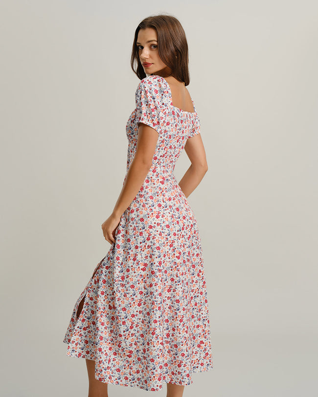 Women's Woven Polyester Midi Dress Dresses - RIHOAS