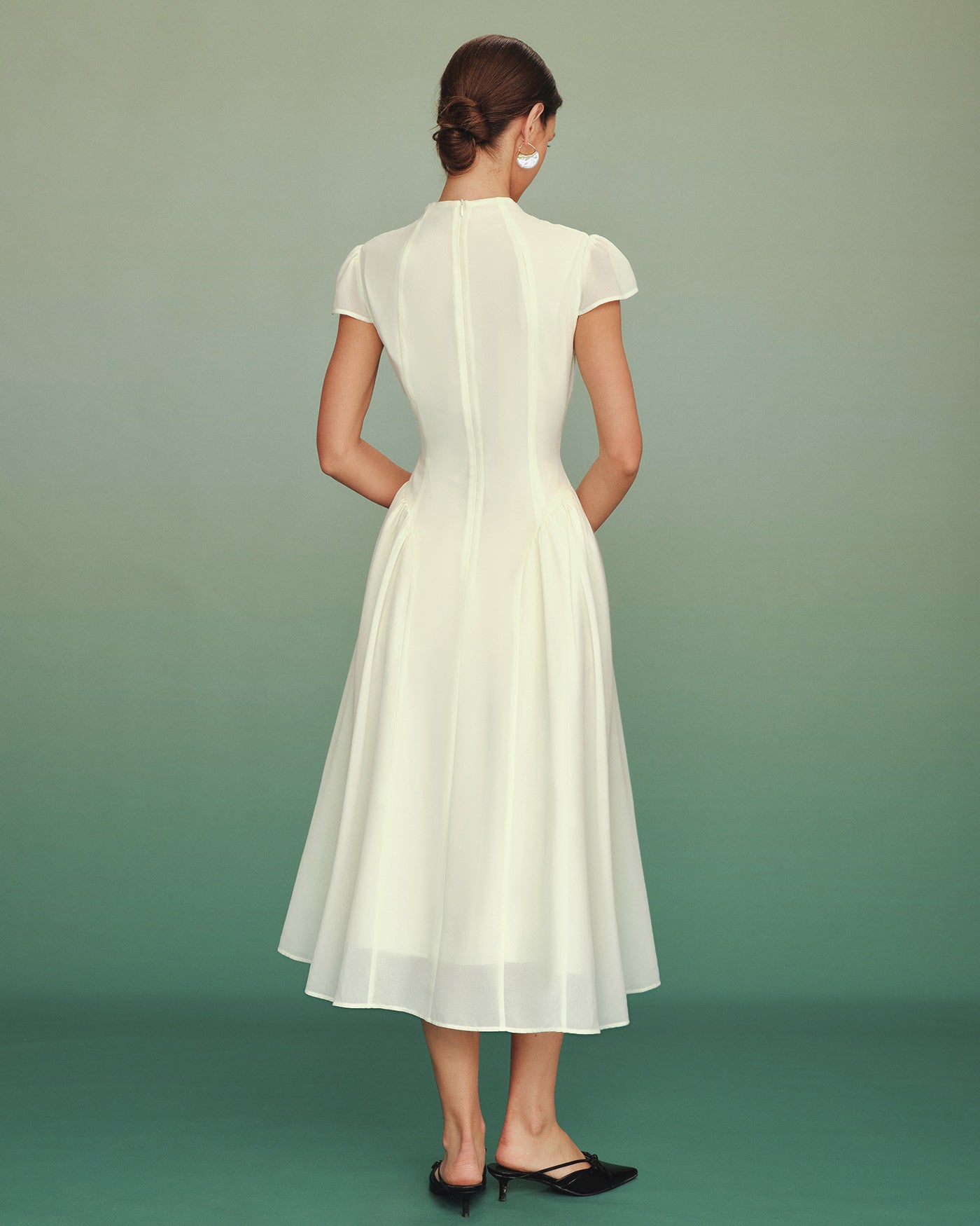 Women's Woven Polyester Midi Dress Dresses - RIHOAS