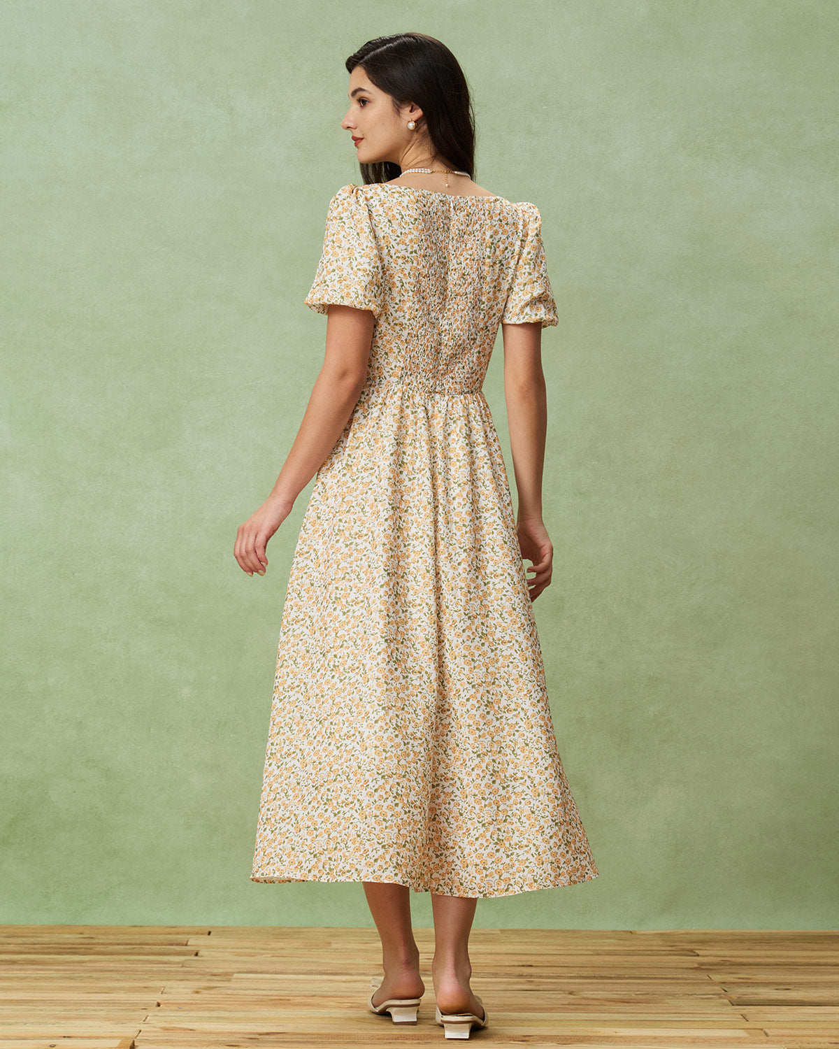 Women's Woven Polyester Midi Dress Dresses - RIHOAS