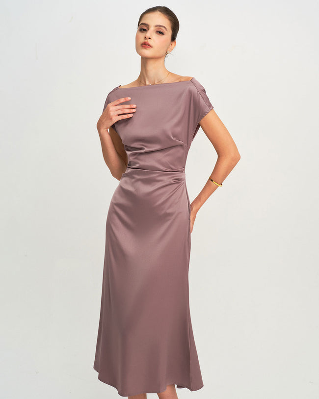 Women's Woven Polyester Midi Dress Dresses - RIHOAS