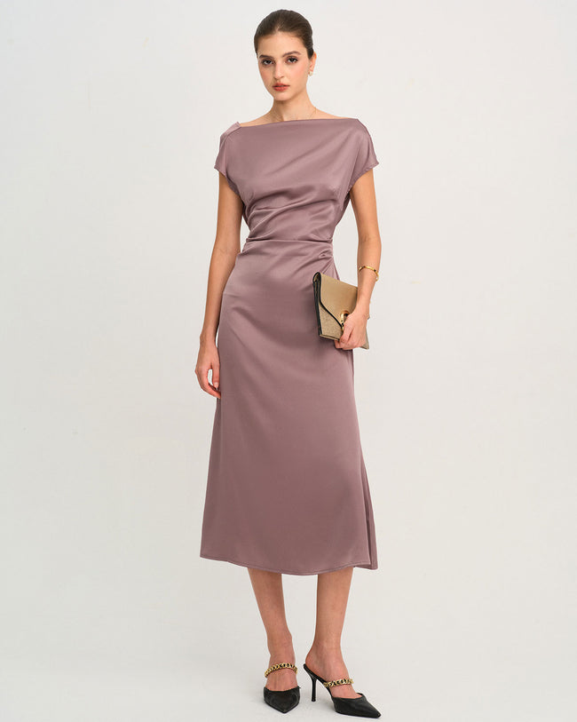 Women's Woven Polyester Midi Dress Dresses - RIHOAS