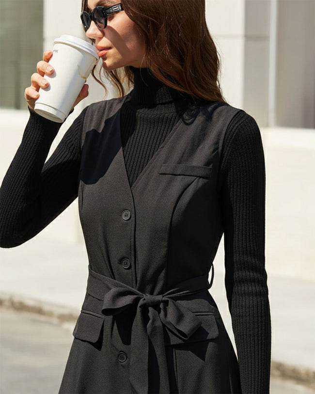 Women's Woven Polyester Midi Dress Dresses - RIHOAS