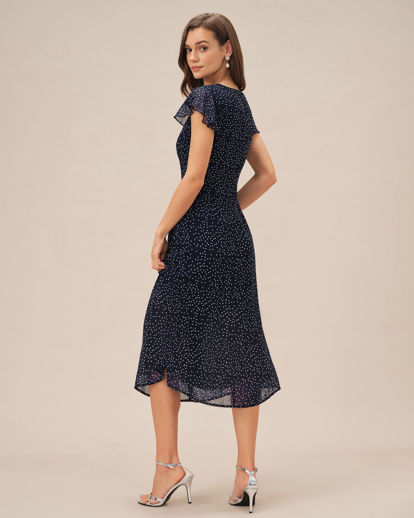 Women's Woven Polyester Midi Dress Dresses - RIHOAS