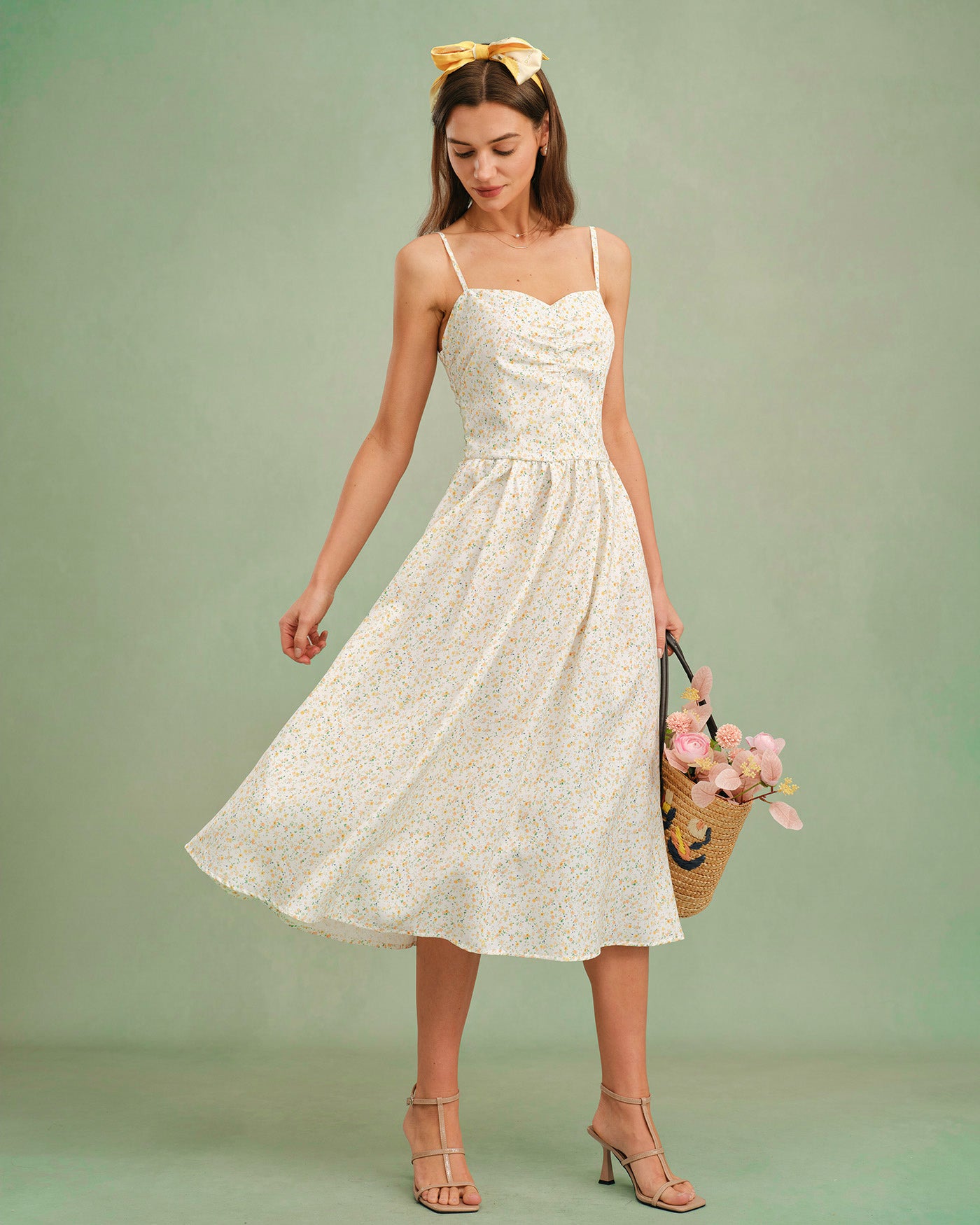 Women's Woven Polyester Midi Dress Dresses - RIHOAS
