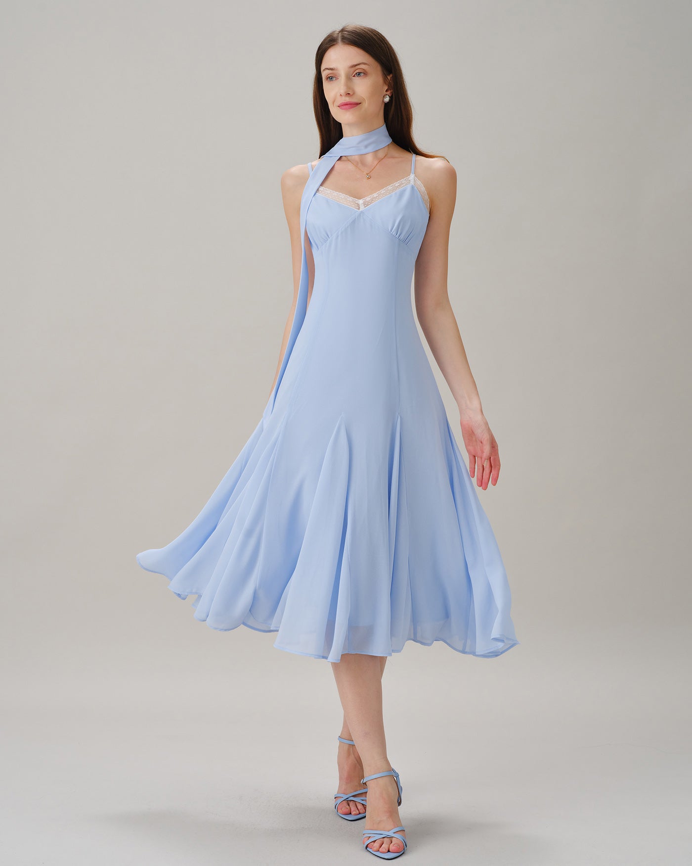 Women's Woven Polyester Midi Dress Dresses - RIHOAS