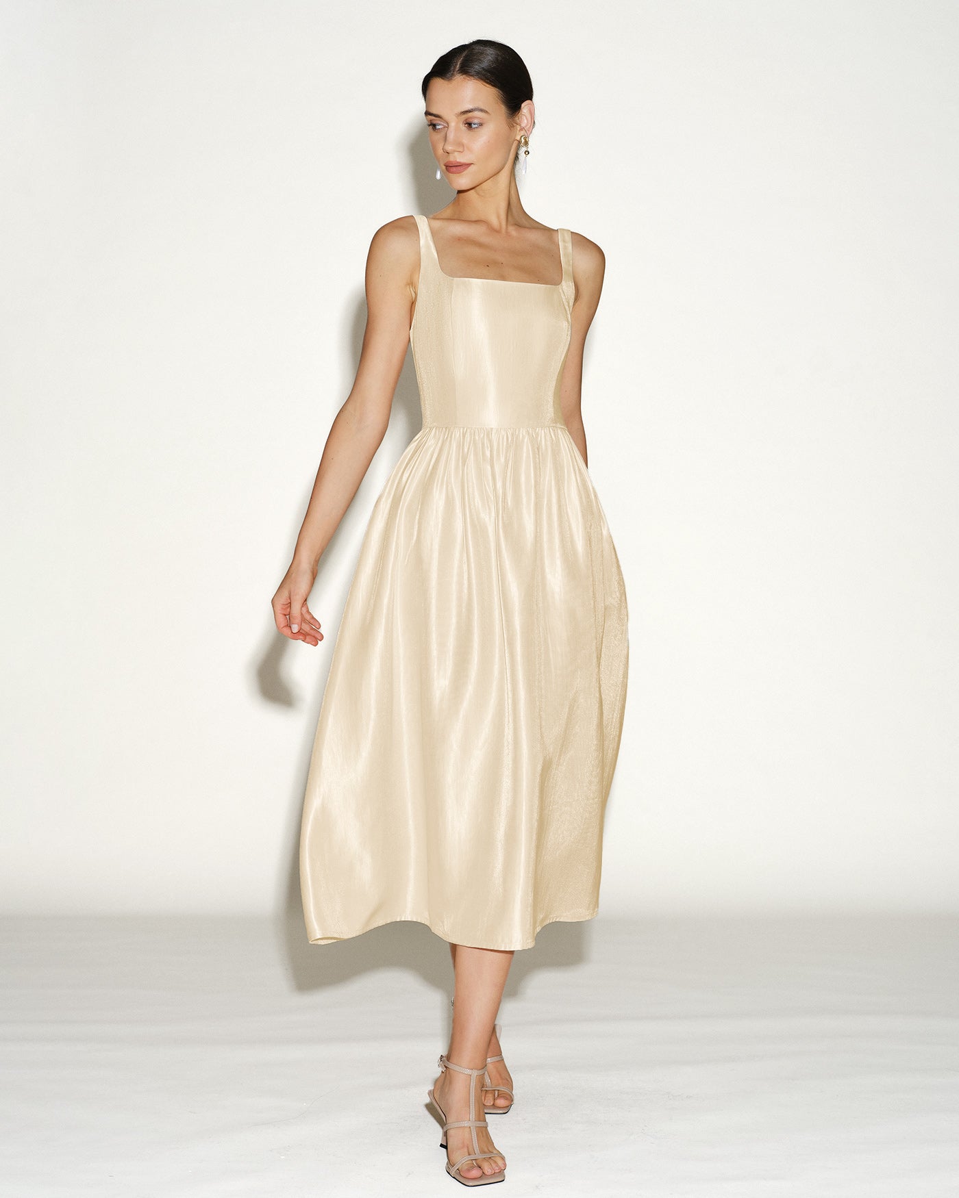 Women's Woven Polyester Midi Dress Dresses - RIHOAS