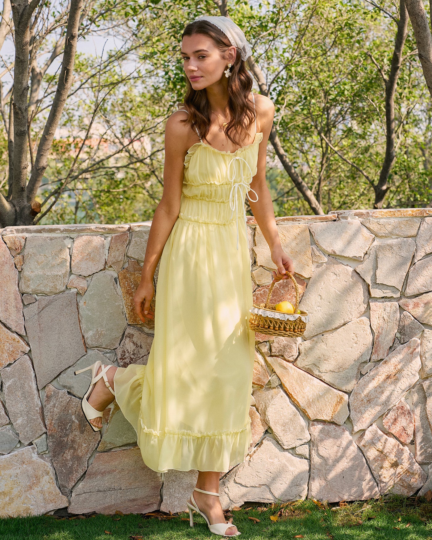 Women's Woven Polyester Midi Dress Dresses - RIHOAS
