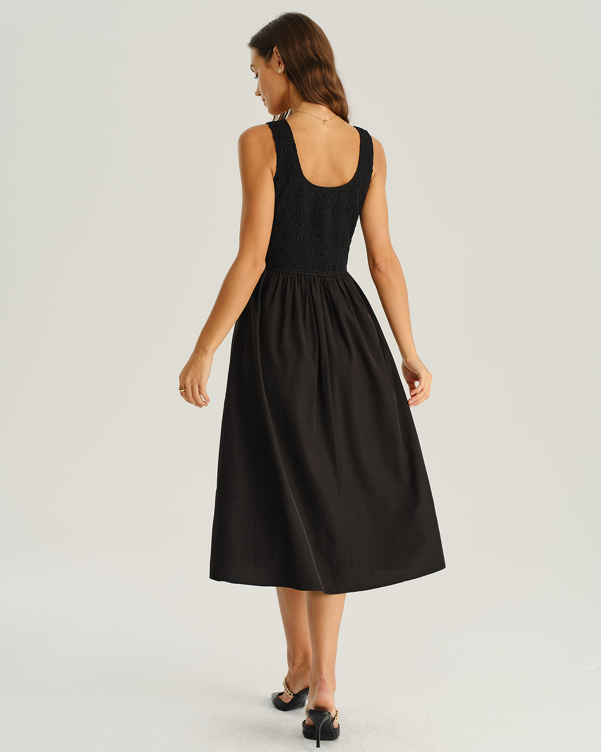 Women's Woven Polyester Midi Dress Dresses - RIHOAS