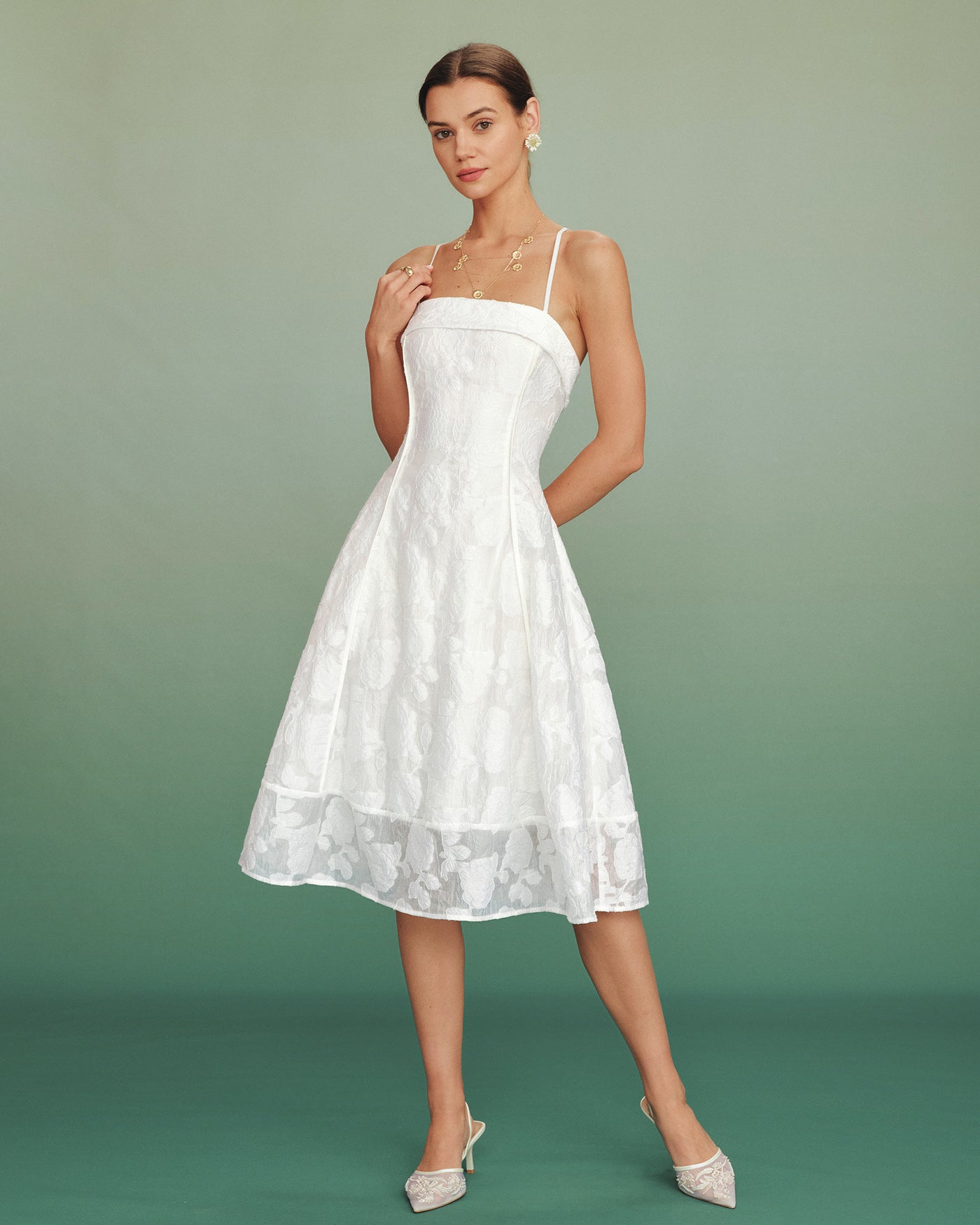 Women's Woven Polyester Midi Dress Dresses - RIHOAS