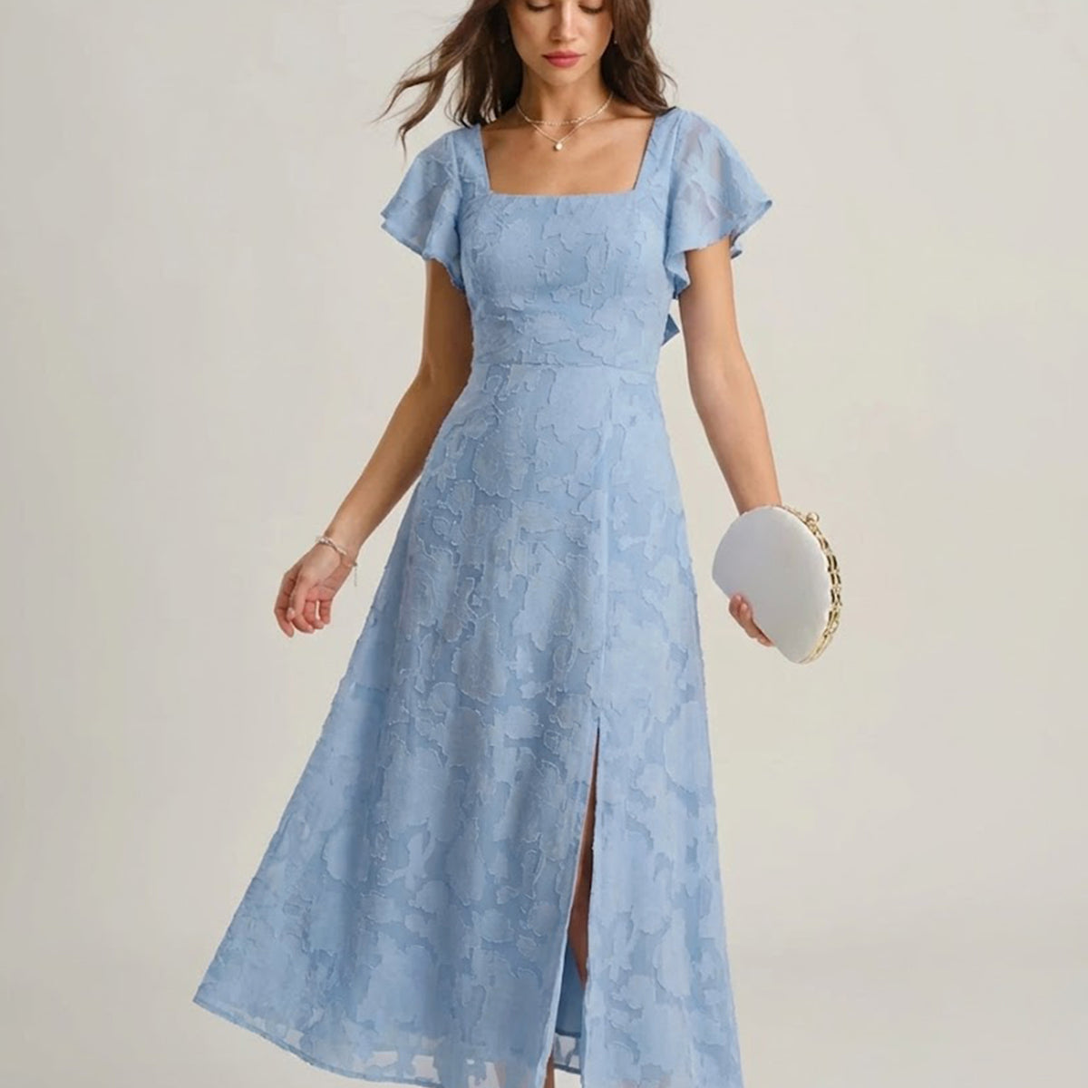 lavisha midi dress in antique blue and ivory floral Lavisha Midi Dress in Antique Blue and Ivory Floral