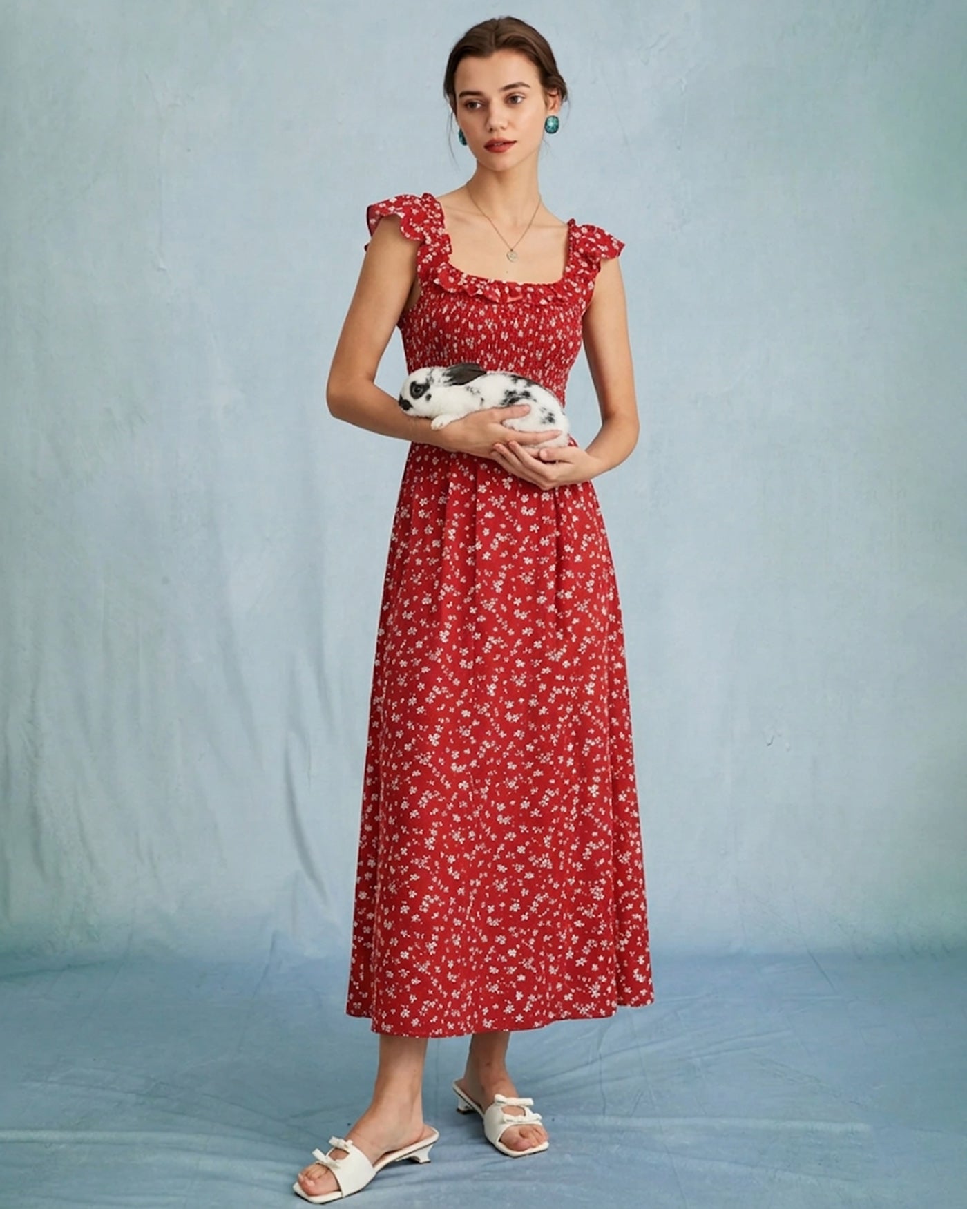 Women's Woven Polyester Midi Dress Dresses - RIHOAS