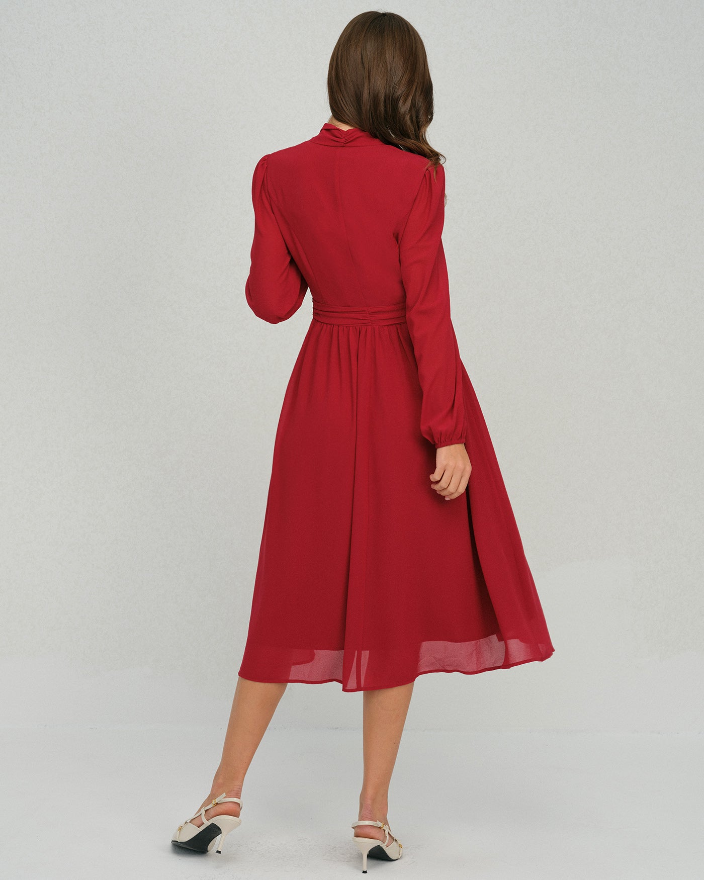 Women's Woven Polyester Midi Dress Dresses - RIHOAS