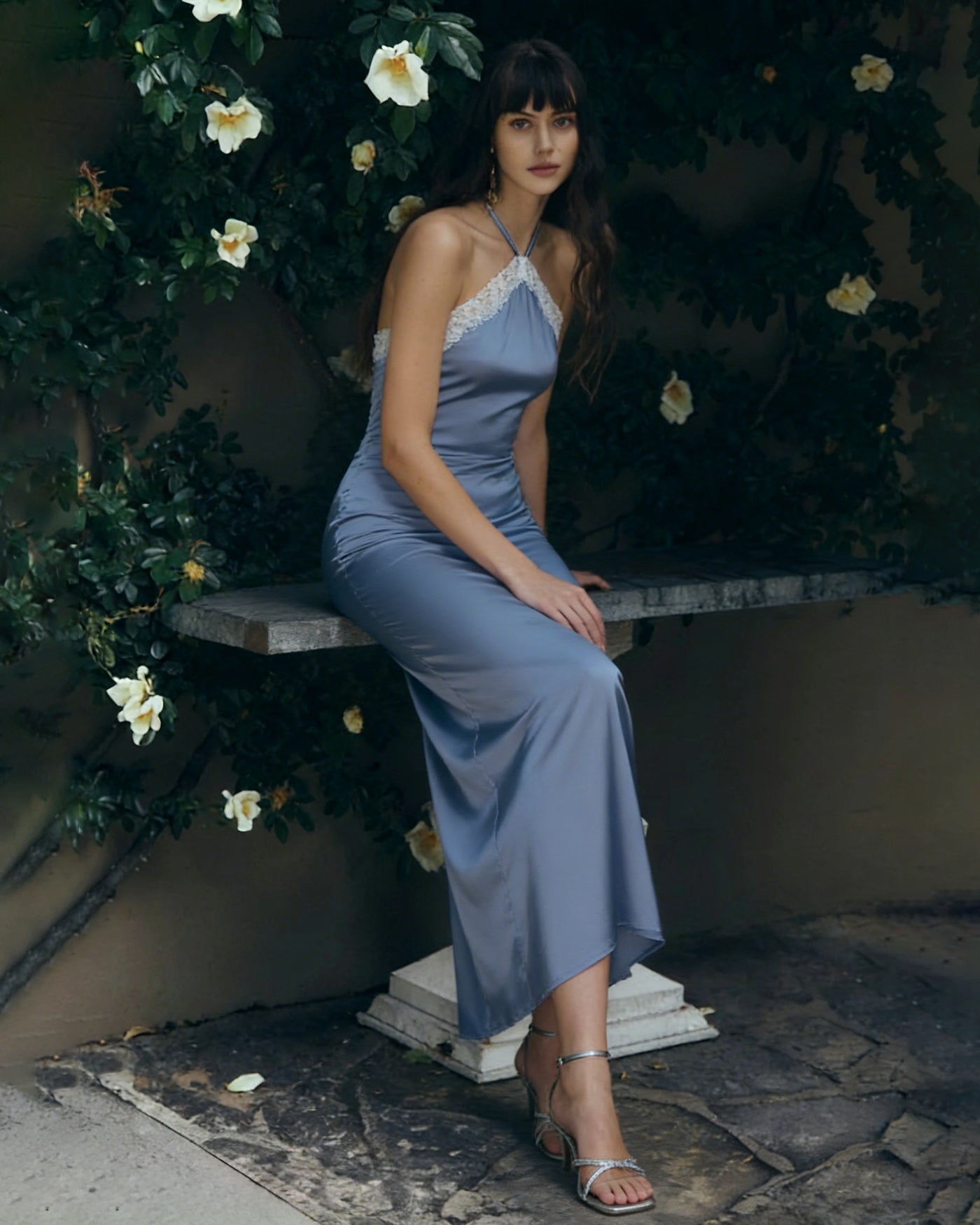 Women's Woven Polyester Midi Dress Dresses - RIHOAS