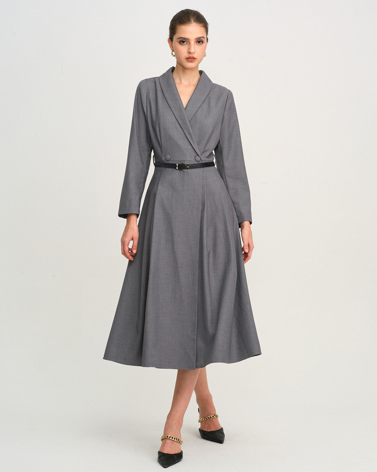 Women's Woven Polyester Midi Dress Dresses - RIHOAS
