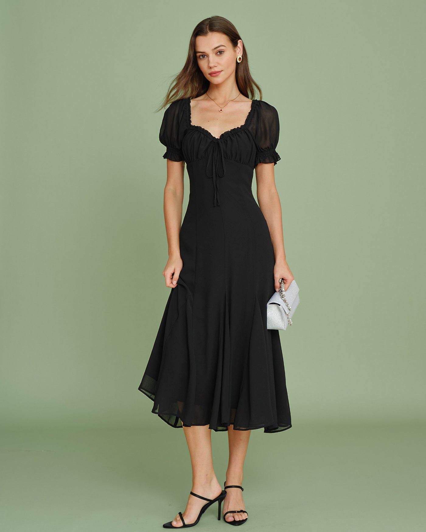 Women's Woven Polyester Midi Dress Dresses - RIHOAS