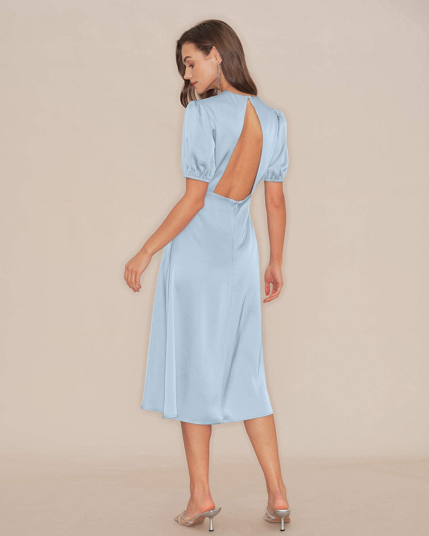 Women's Woven Polyester Midi Dress Dresses - RIHOAS