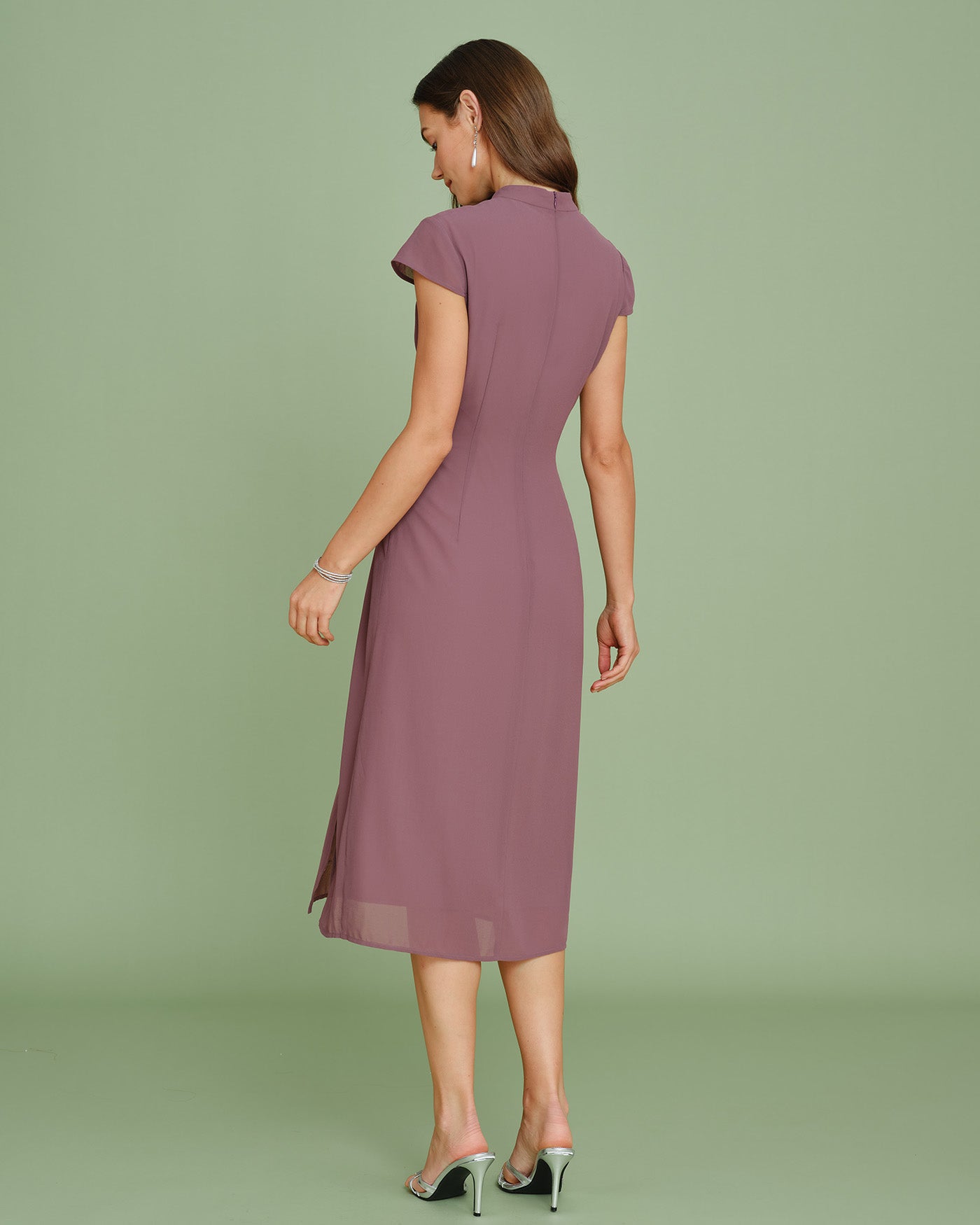 Women's Woven Polyester Midi Dress Dresses - RIHOAS