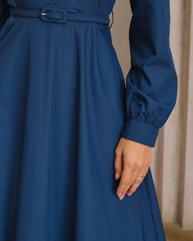 Women's Woven Polyester Midi Dress Dresses - RIHOAS