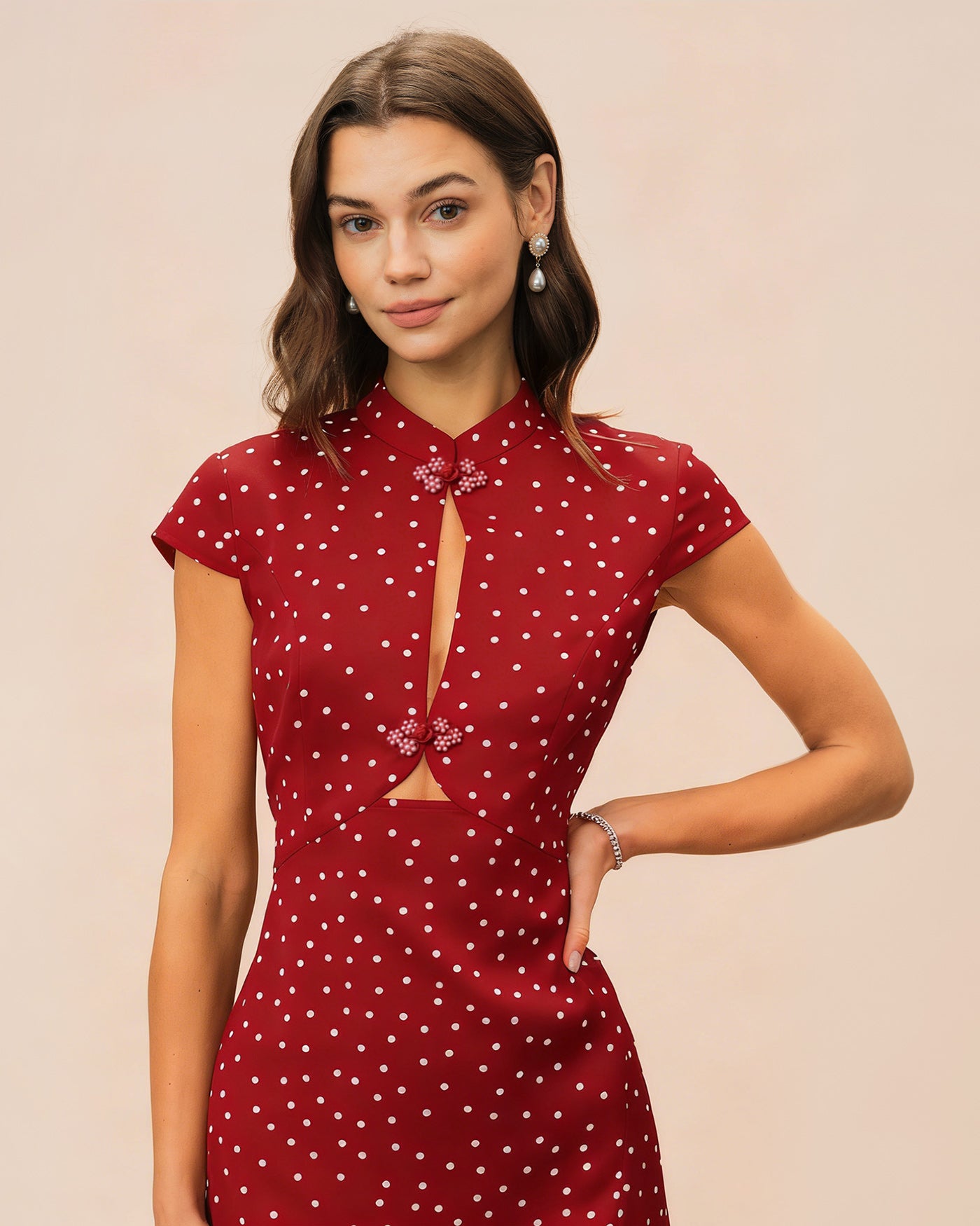 Women's Woven Polyester Midi Dress Dresses - RIHOAS