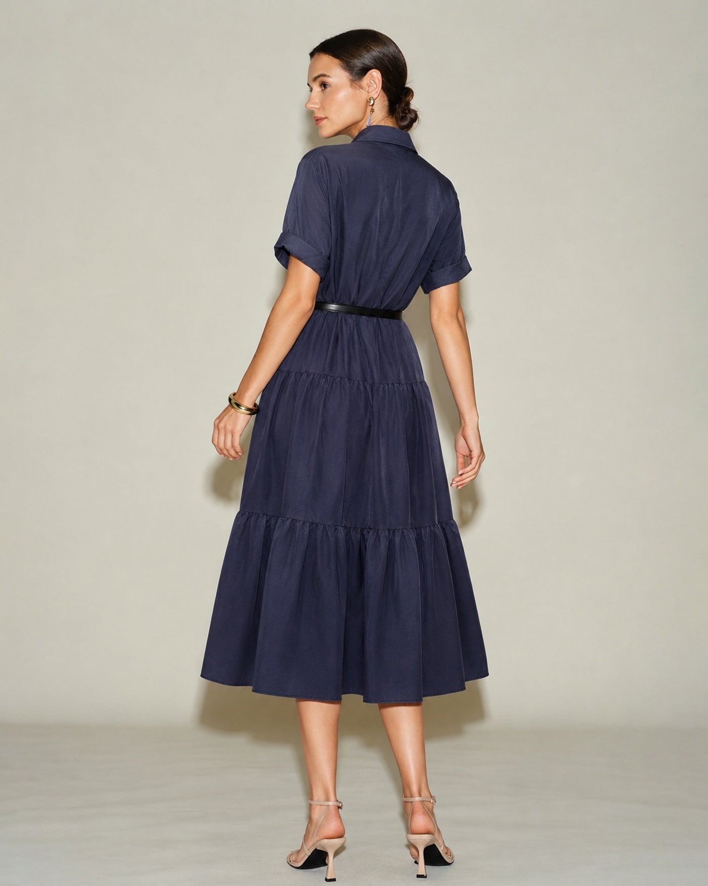 Women's Woven Polyester Midi Dress Dresses - RIHOAS