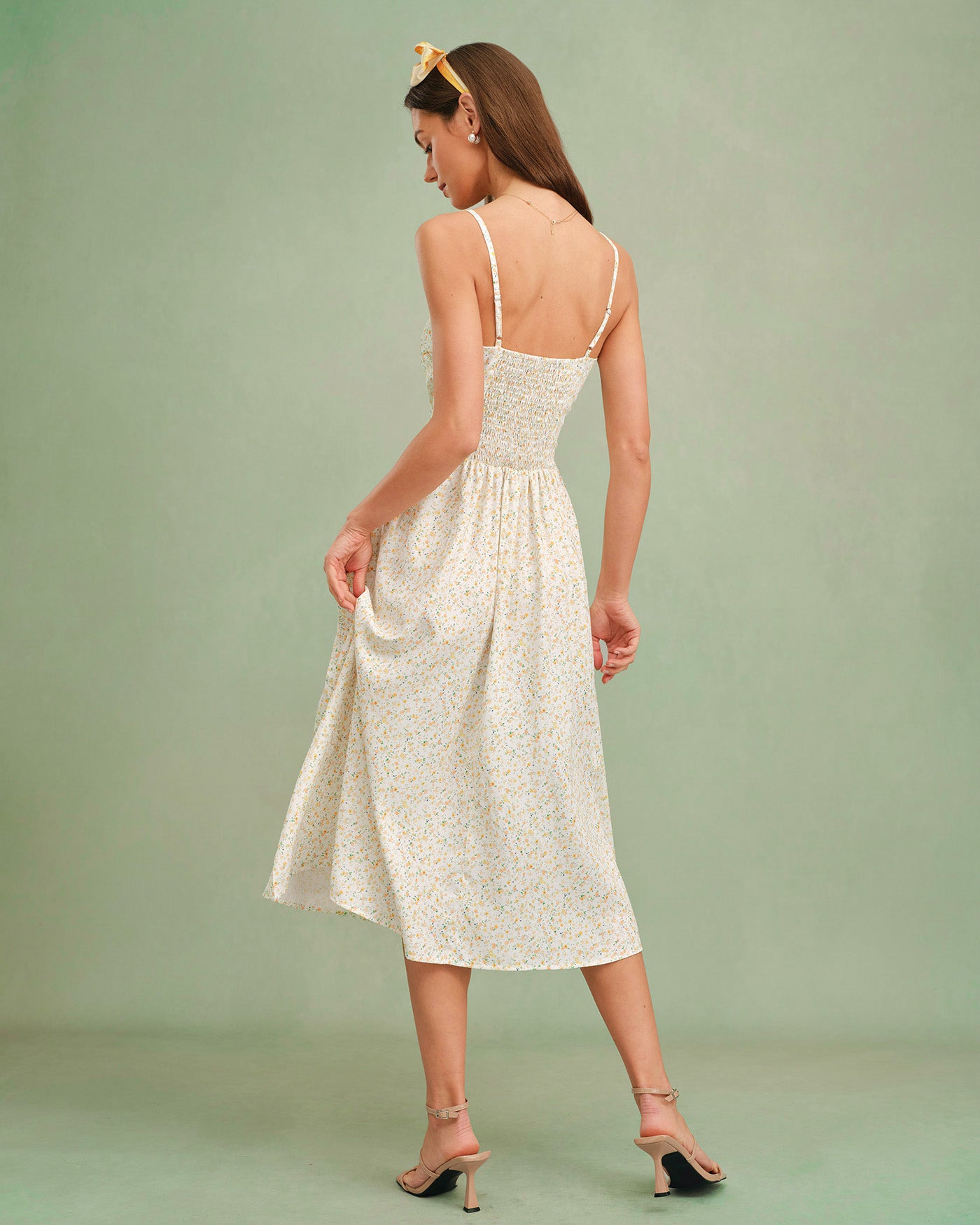 Women's Woven Polyester Midi Dress Dresses - RIHOAS