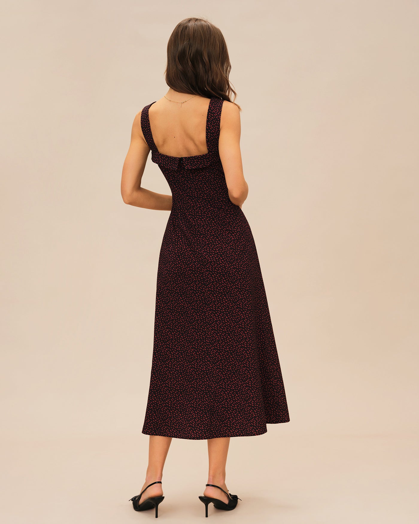 Women's Woven Polyester Midi Dress Dresses - RIHOAS