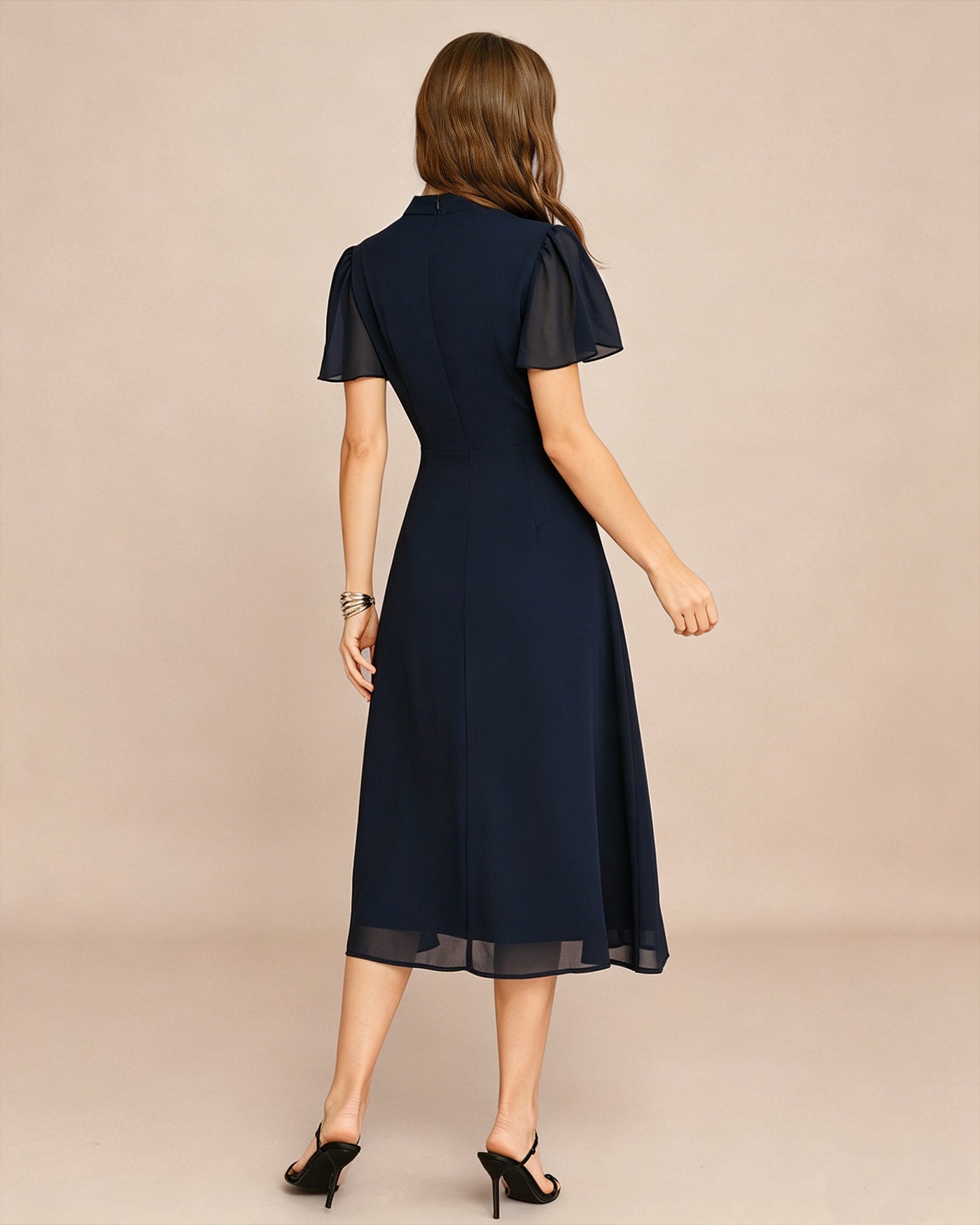 Women's Woven Polyester Midi Dress Dresses - RIHOAS