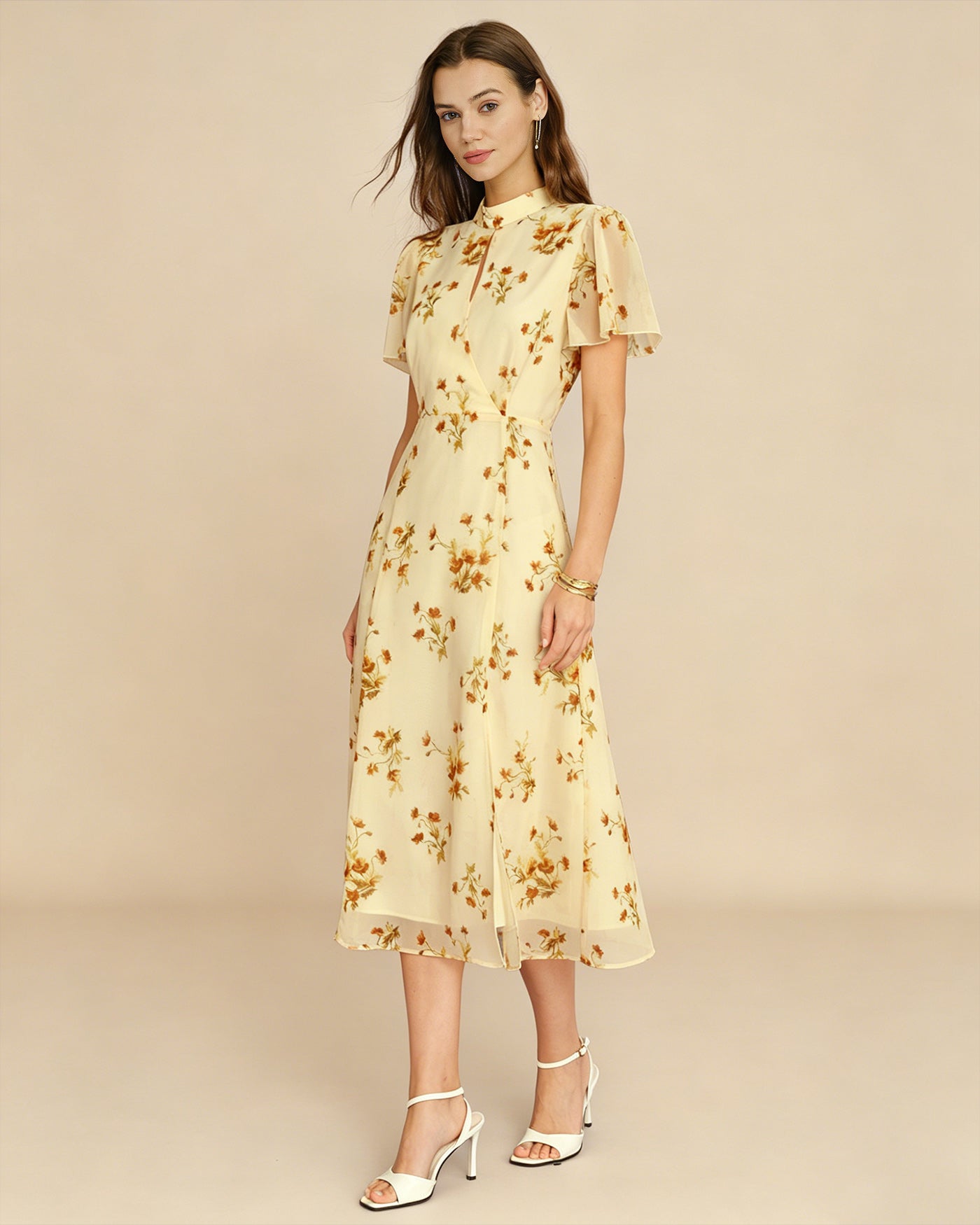 Women's Woven Polyester Midi Dress Dresses - RIHOAS