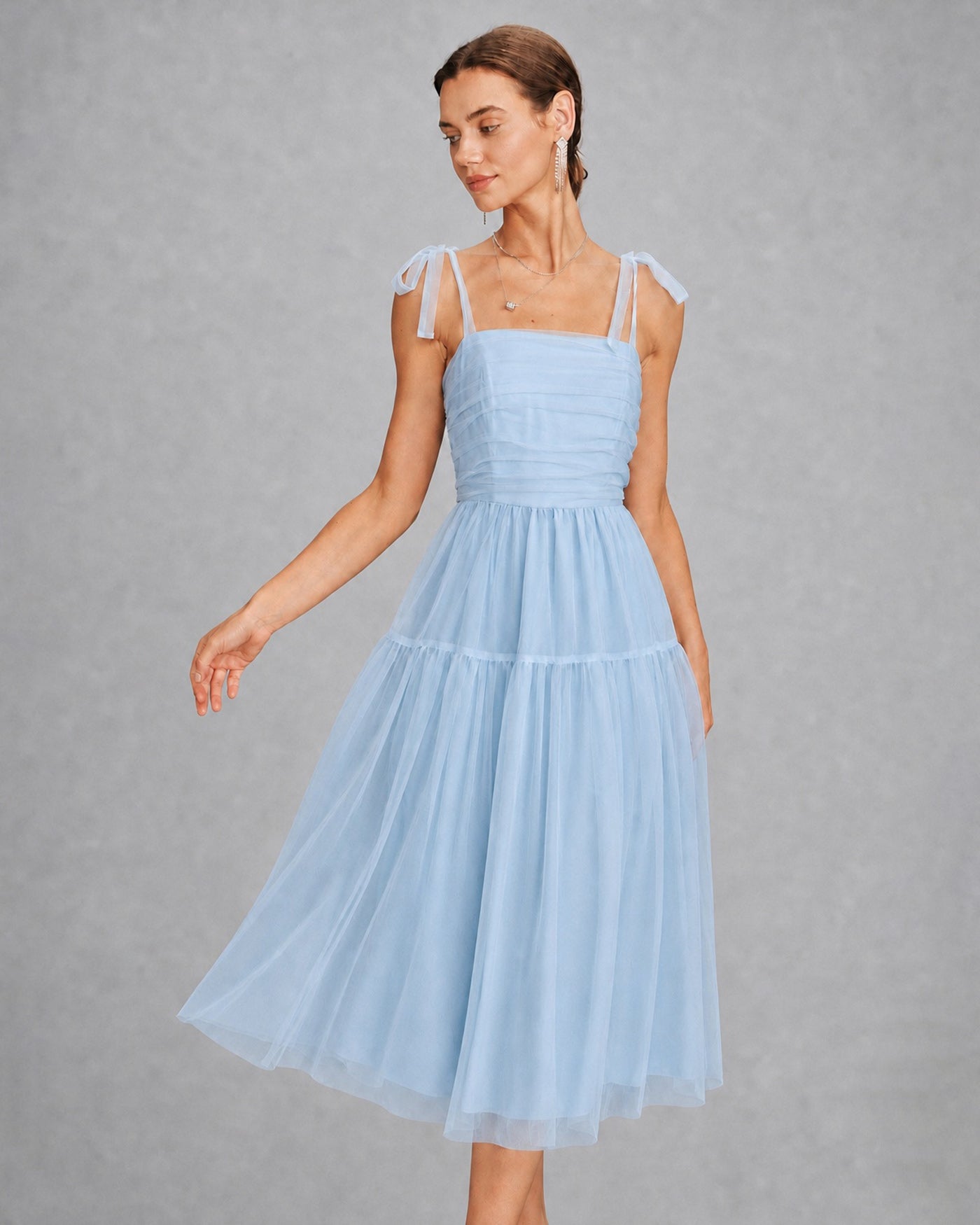 Women's Woven Polyester Midi Dress Dresses - RIHOAS