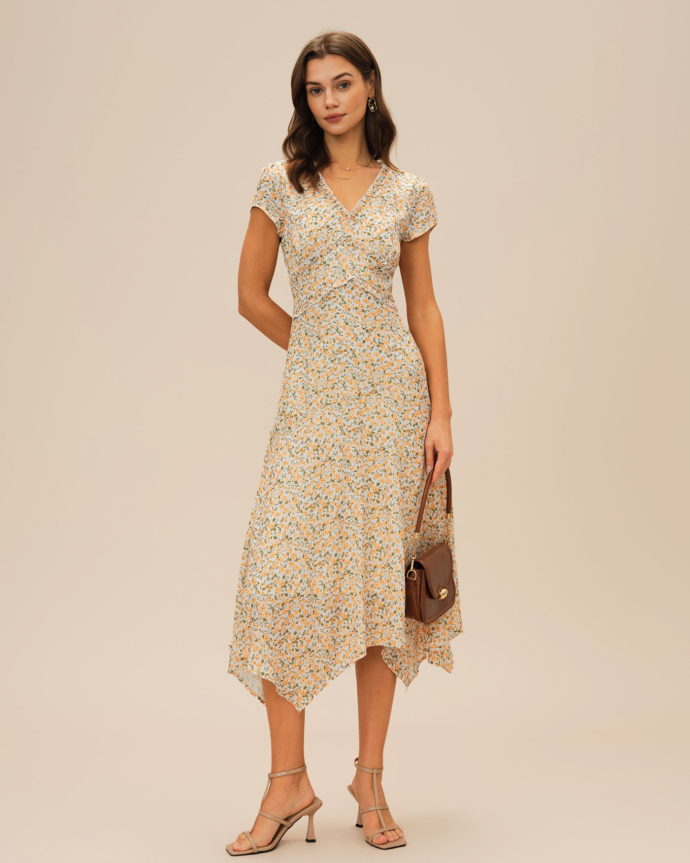 Women's Woven Polyester Midi Dress Dresses - RIHOAS