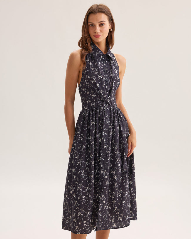 Women's Woven Polyester Midi Dress Dresses - RIHOAS